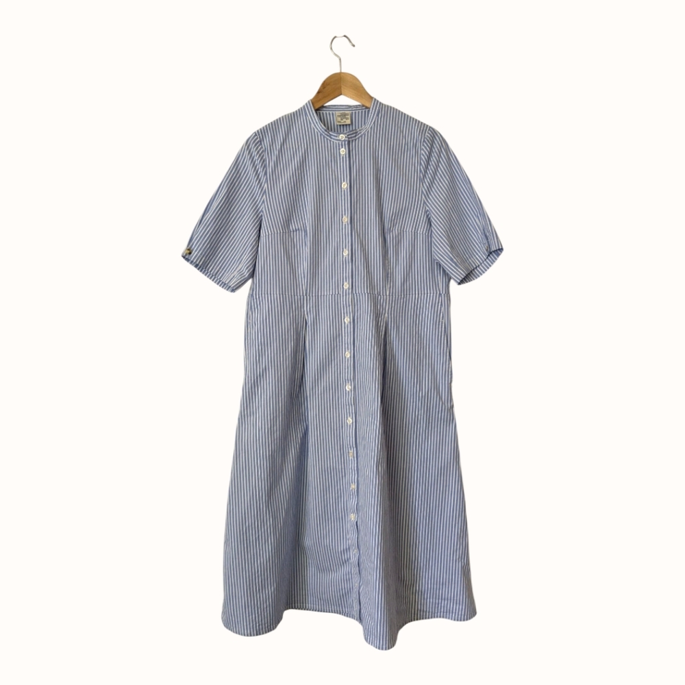 🩵🤍 Baum und Pferdgarten Cotton Striped Midi Shirt Dress w/ Pockets, EU 44